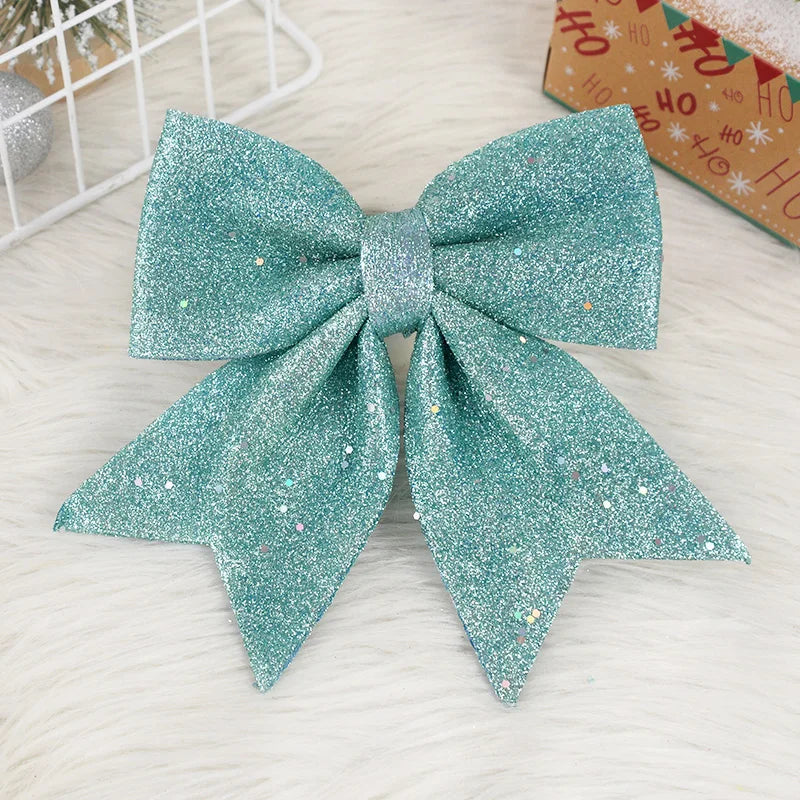 Large Glitter Christmas Bow Ornament – Red & Gold Xmas Decor Christmas Bow Ornament Babs A05 18x21cm