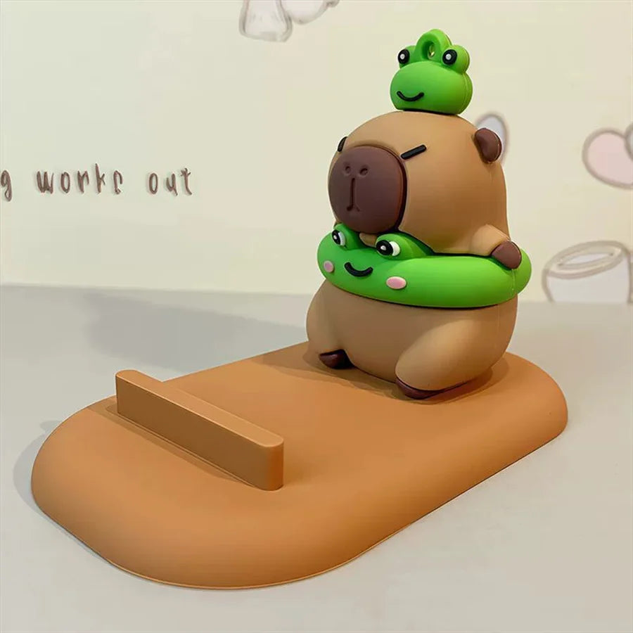 Capybara Phone Stand – Cute Desktop Decor & Mobile Holder Novelty Phone Stand Babs