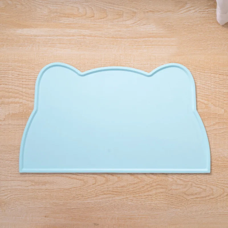 Silicone Pet Bowl Mat – Non-Slip, Waterproof Feeding Pad for Cats & Dogs Pet Feeding Mat Babs Blue
