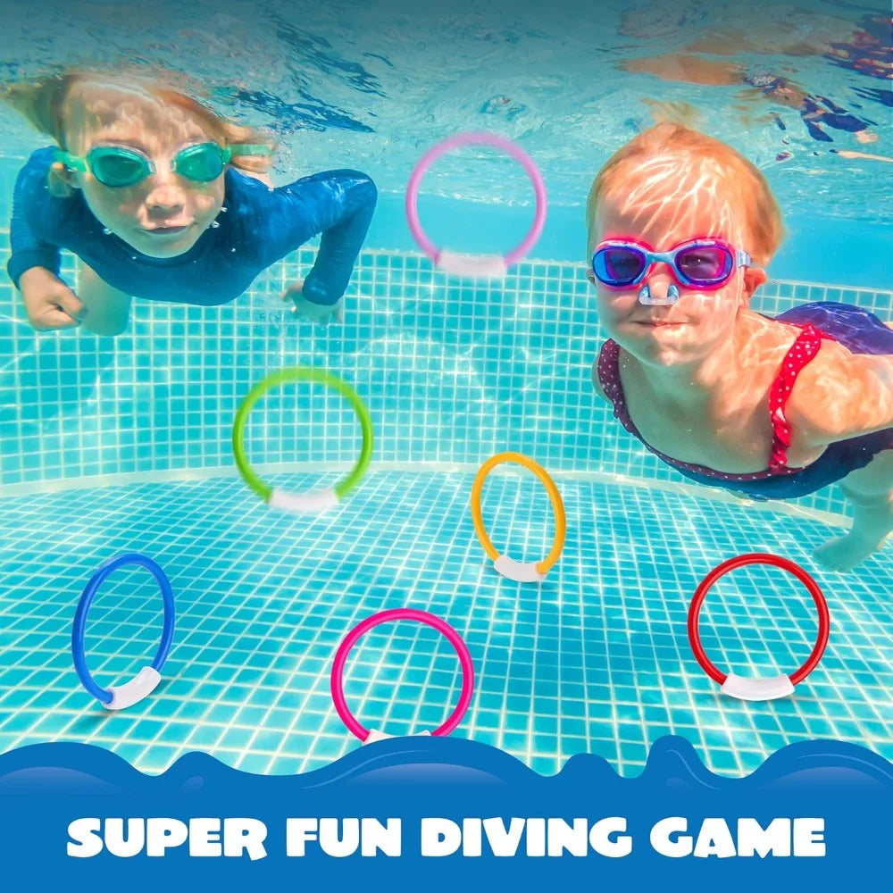 4-Piece Colorful Kids Diving Rings – Pool Swimming Toys Kids Diving Rings Babs
