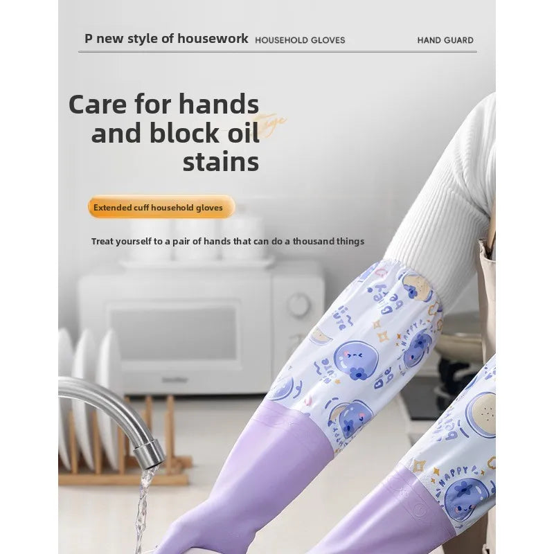 Fleece-Lined Waterproof Dishwashing Gloves – Warm Rubber Latex Dishwashing Gloves Babs