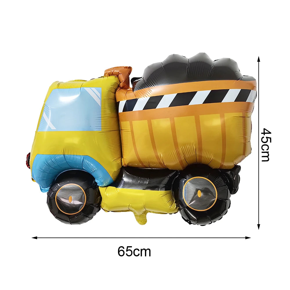 Construction Party Balloons – Excavator Dump Truck Boys Decor Party Balloons Babs light green As pictures show