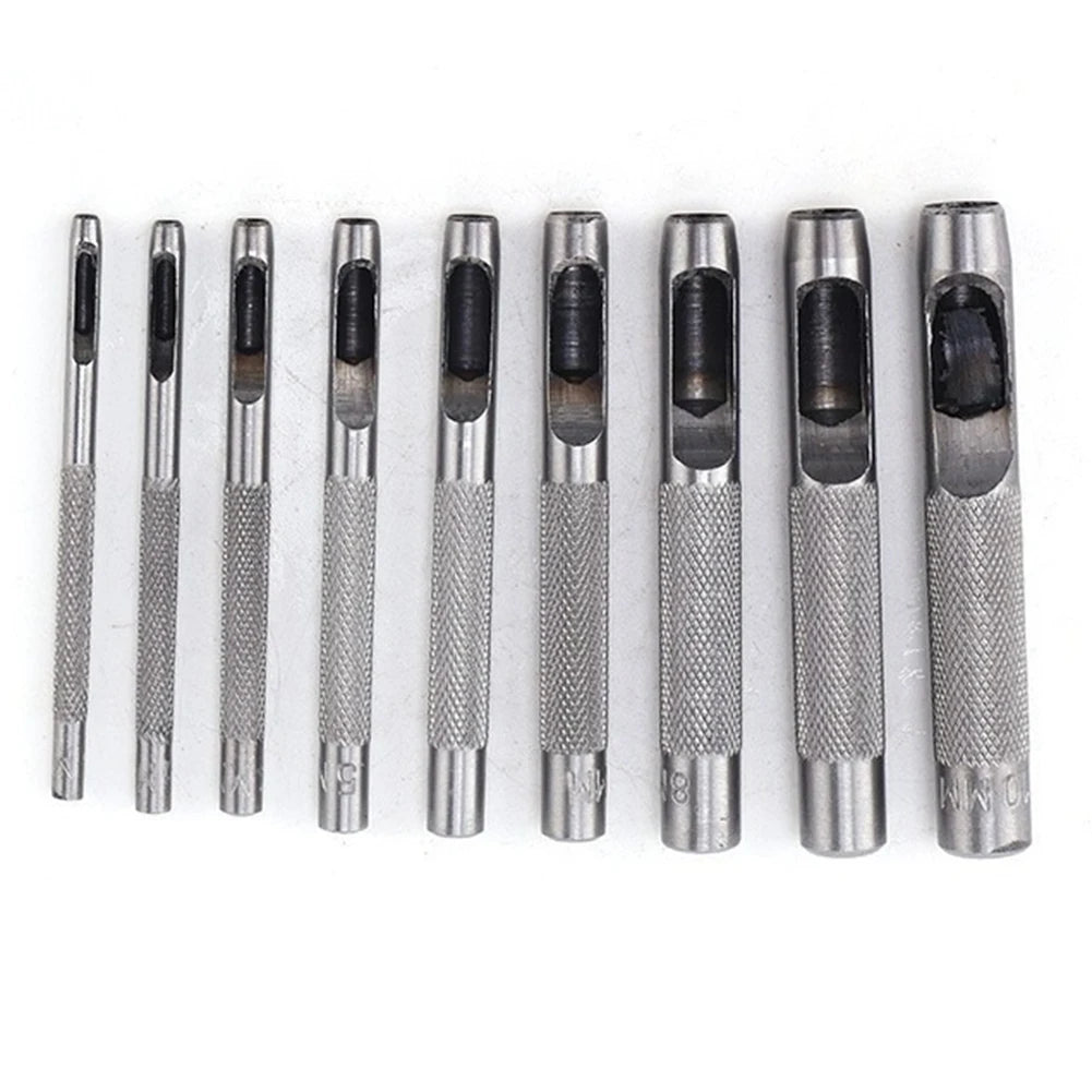 10-Piece Steel Hollow Hole Punch Set for Leather – 1–10mm Hollow Punch Set Babs