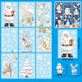 9-Piece Christmas Window Stickers – Santa, Snowflake & Tree Decals Holiday Window Decals Babs 9Pcs-A