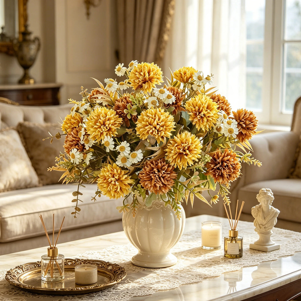 Silk Chrysanthemum Artificial Flowers – Wedding & Home Décor Artificial Silk Flowers Babs