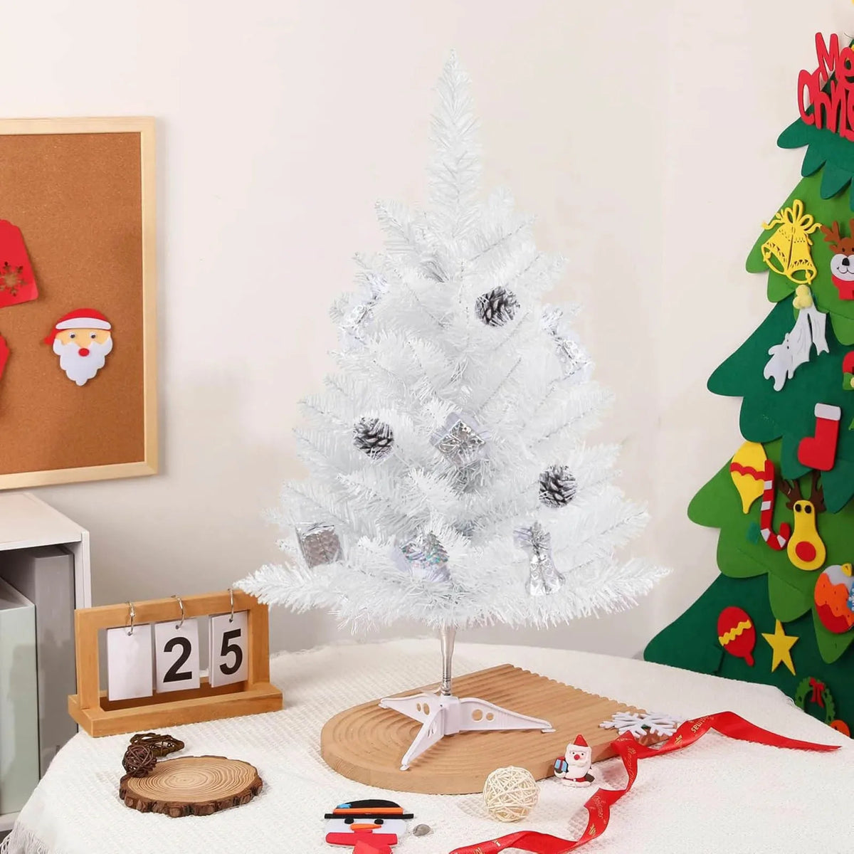 White 60cm Artificial Christmas Tree – Holiday Home Decoration Artificial Christmas Tree Babs 0.6M White