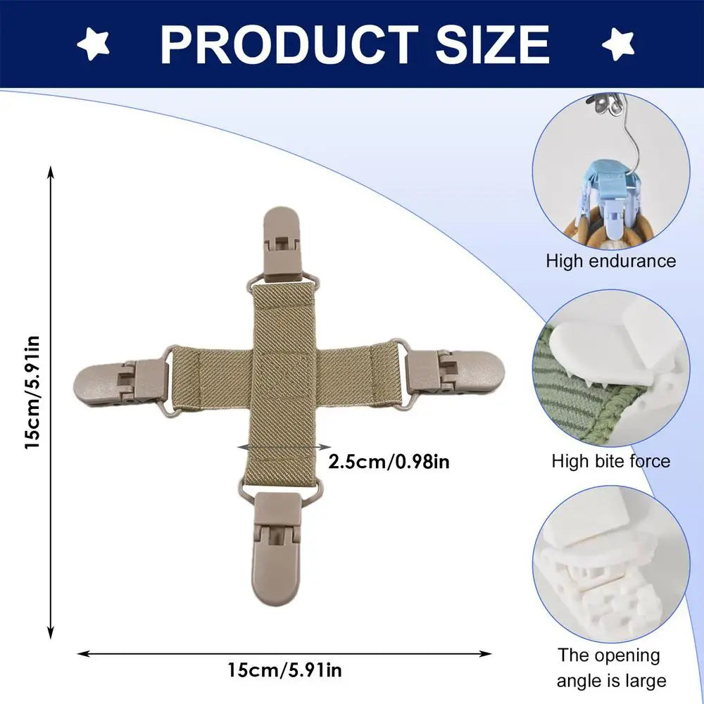 Bed Sheet Clips for Washer & Dryer – Anti-Tangle Laundry Clamps Laundry Sheet Clips Babs Khaki