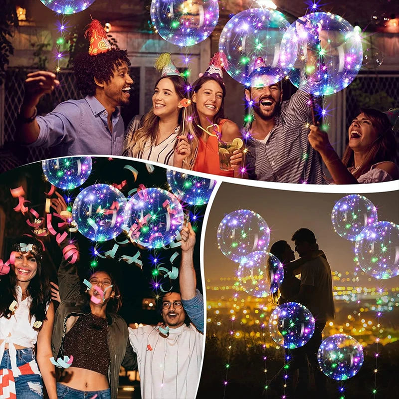 10Pcs LED Light-Up Bobo Balloons for Party & Wedding Decor LED Party Balloons Babs