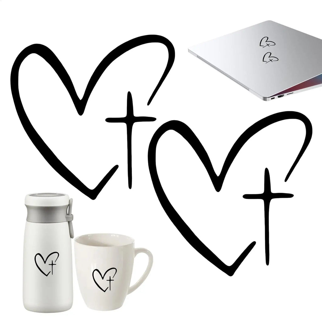 2Pcs Heart Pattern Car Mirror Stickers – Waterproof Decals Car Mirror Decal Babs
