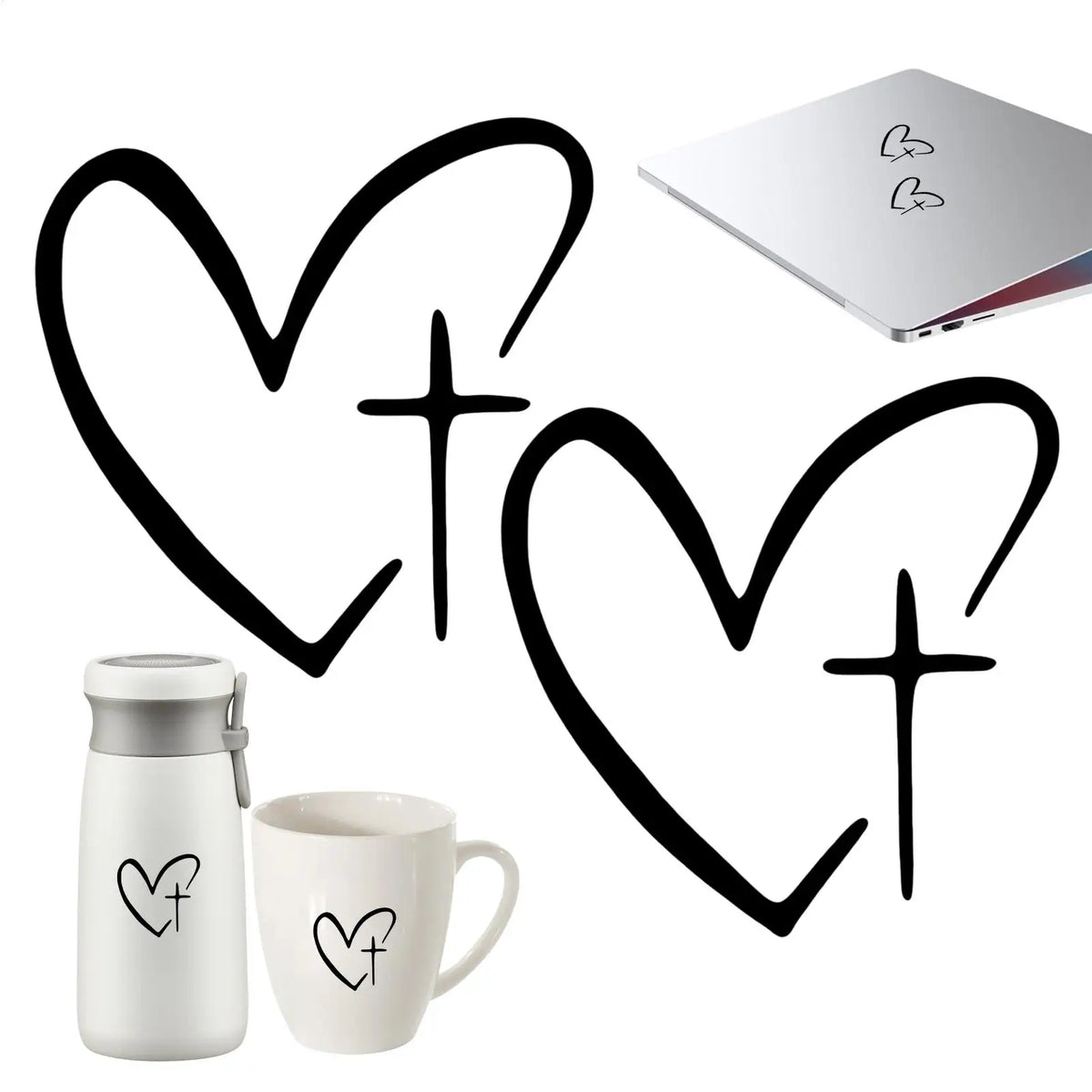 2Pcs Heart Pattern Car Mirror Stickers – Waterproof Decals Car Mirror Decal Babs