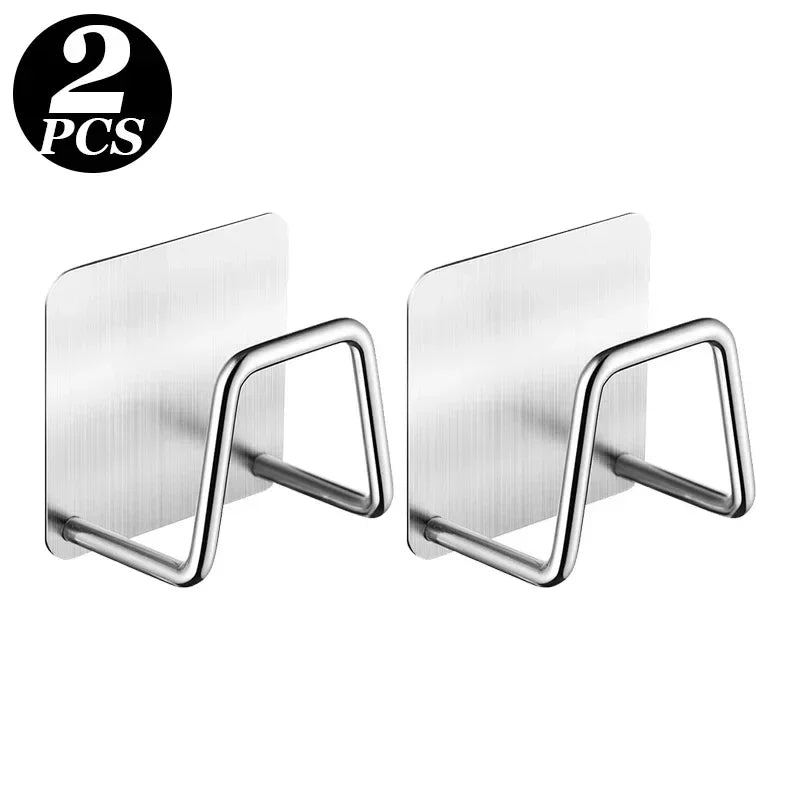 Stainless Steel Sink Sponge Holder Self-Adhesive Wall Rack Sink Sponge Holder Babs 2PCS