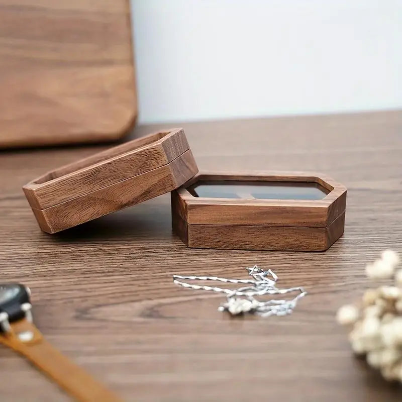 Vintage Wooden Jewelry Box with Transparent Lid Jewelry Storage Box Babs