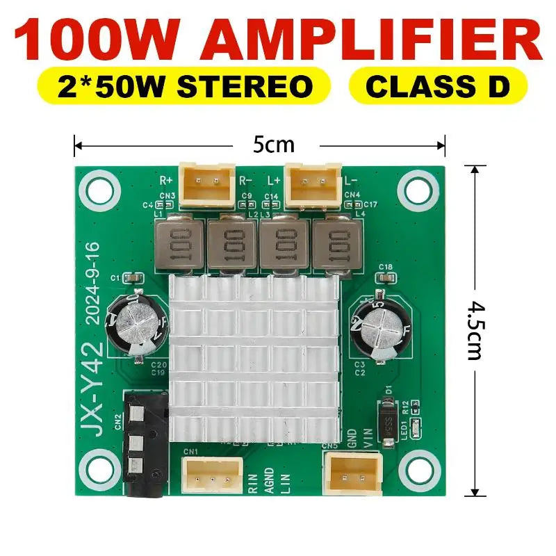 100W Class D Stereo Amplifier Board 50W+50W DC 5-26V DIY Audio Audio Amplifier Board Babs