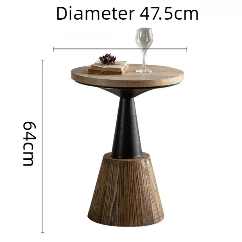 Round Solid Oak Coffee Side Table – Modern Minimalist Style Coffee Side Table Babs Black