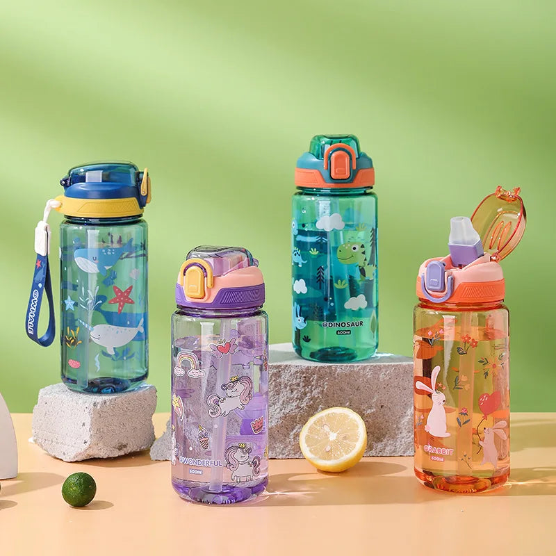 Kids Cartoon Straw Water Cup – BPA-Free Portable Drinking Mug Kids Straw Cup Babs