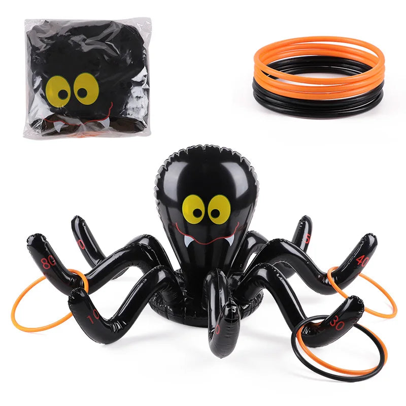 Halloween Inflatable Ring Toss Game – Spider & Octopus Party Toy Inflatable Party Game Babs