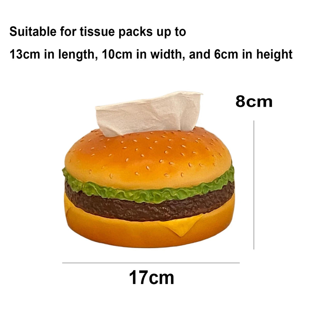 Hamburger Tissue Box Holder – Retro Home Decor Napkin Dispenser Novelty Tissue Holder Babs