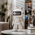 Astronaut Desk Clock with Hourly Chime | Resin Table Decor Decorative Desk Clock Babs Silver