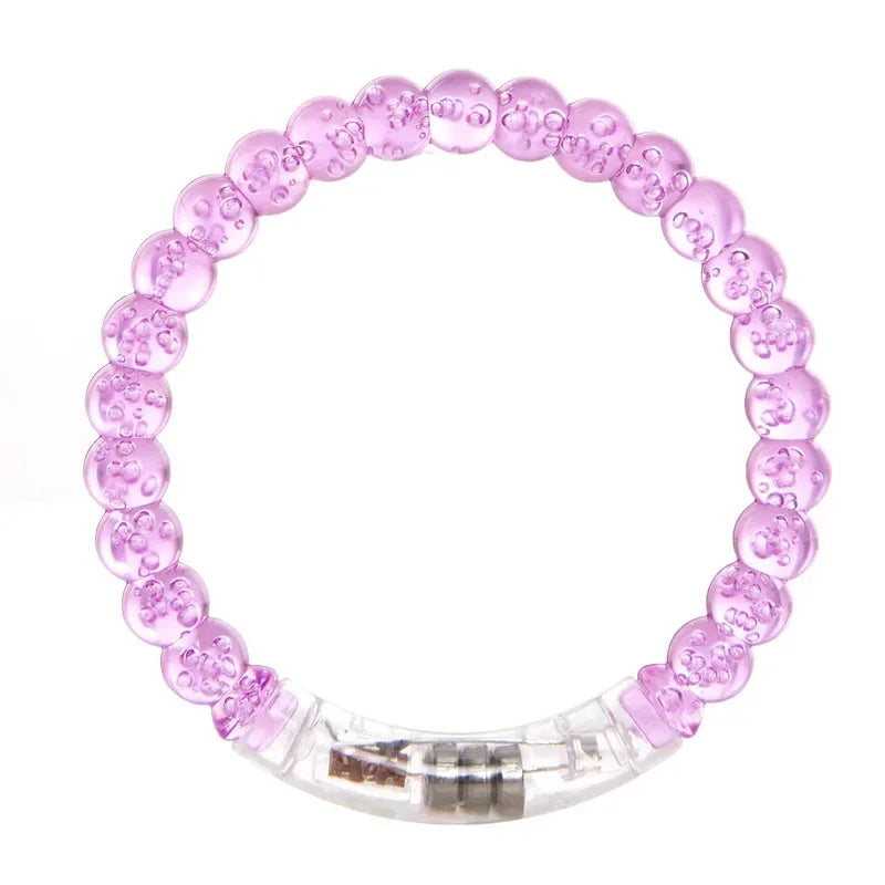 LED Light Up Glow Bracelet Wristband – Party, Halloween & Cosplay LED Glow Wristband Babs purple bead