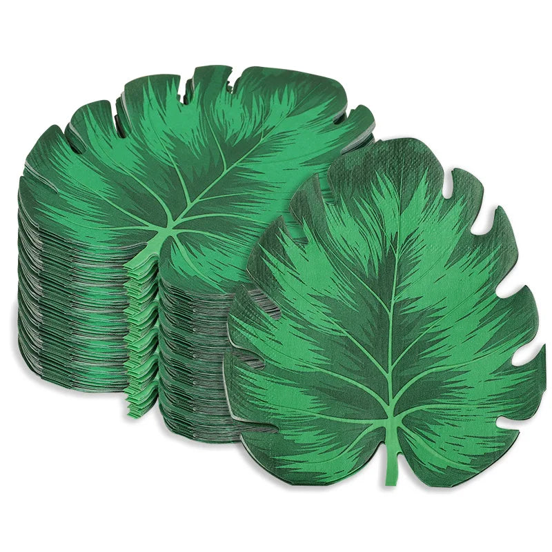 20-Pack Palm Leaf Paper Napkins | Hawaiian Luau Party Decor Party Paper Napkins Babs Green