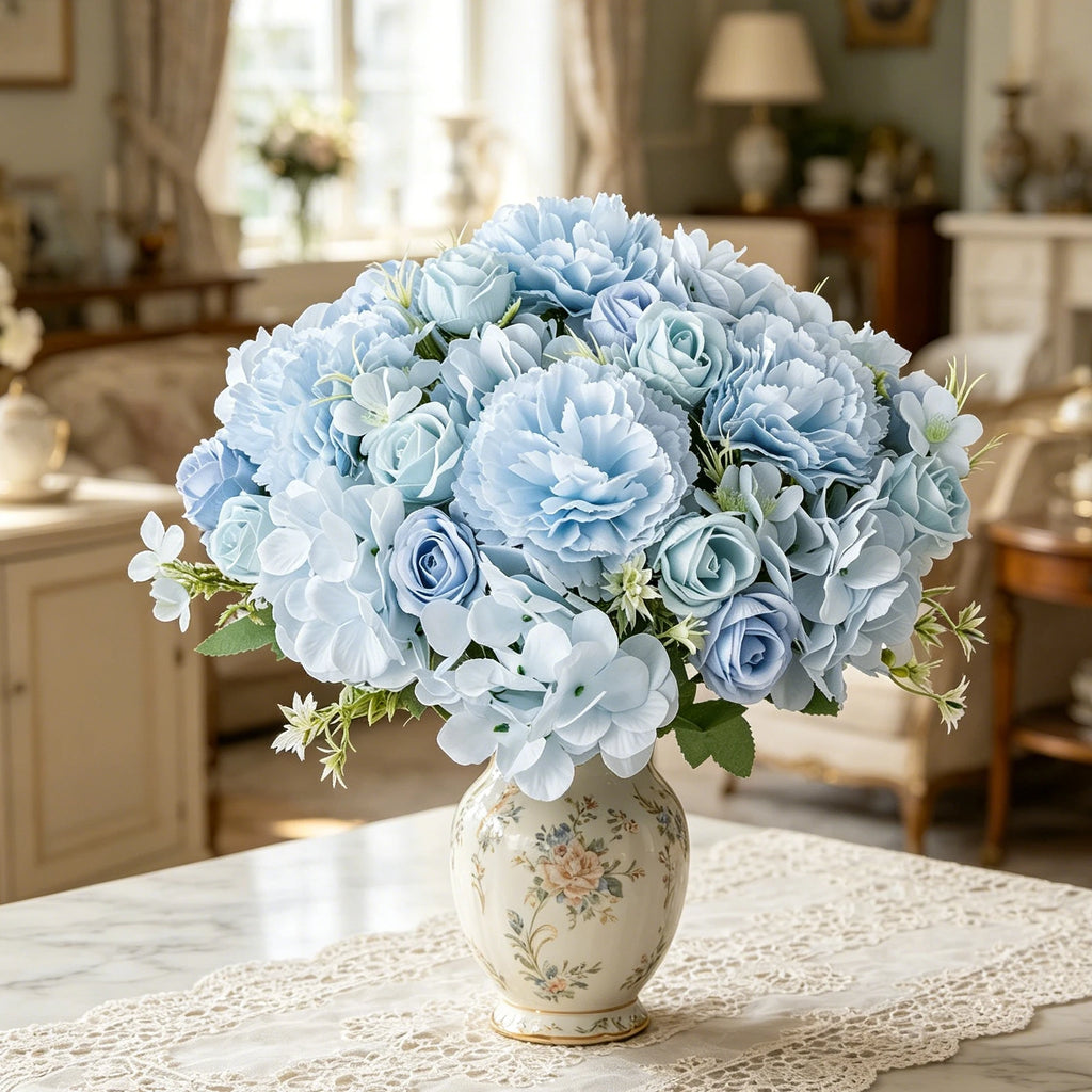 Artificial Silk Carnation Rose Bouquet – Wedding & Home Decor Artificial Silk Bouquet Babs