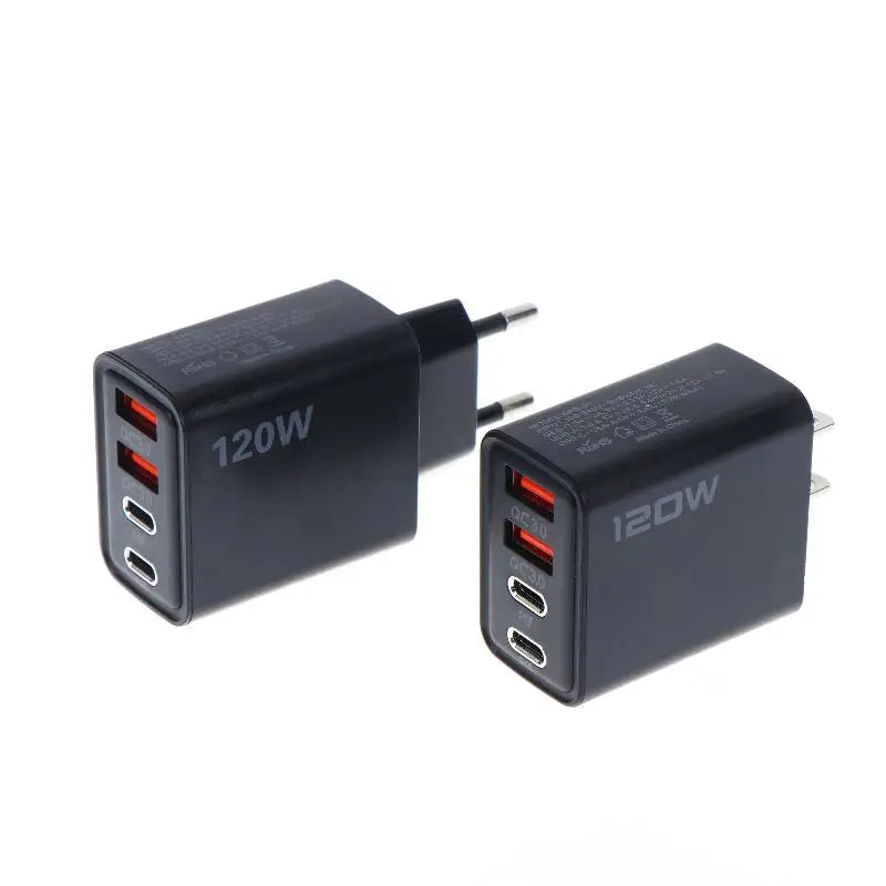 4-Port 120W USB-C Fast Charger – PD & QC 3.0 Wall Adapter USB Wall Charger Babs