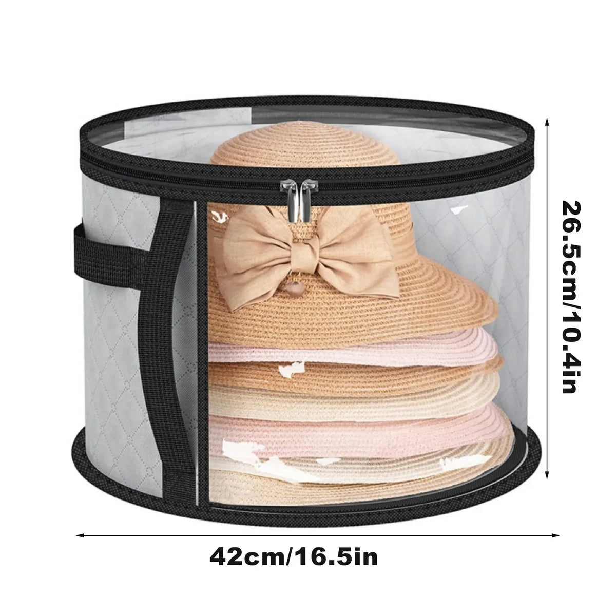 Large Round Foldable Hat Box Storage Organizer – Travel & Closet Hat Storage Box Babs