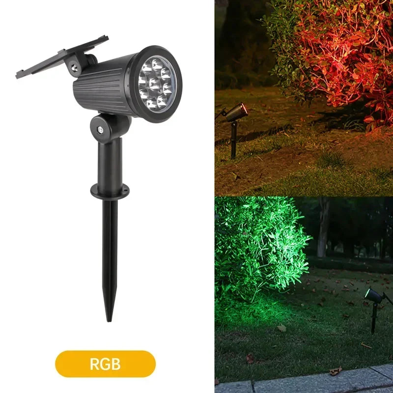 Solar Spotlight Outdoor Waterproof Dimmable Garden Light Solar Garden Spotlight Babs RGB 2pcs