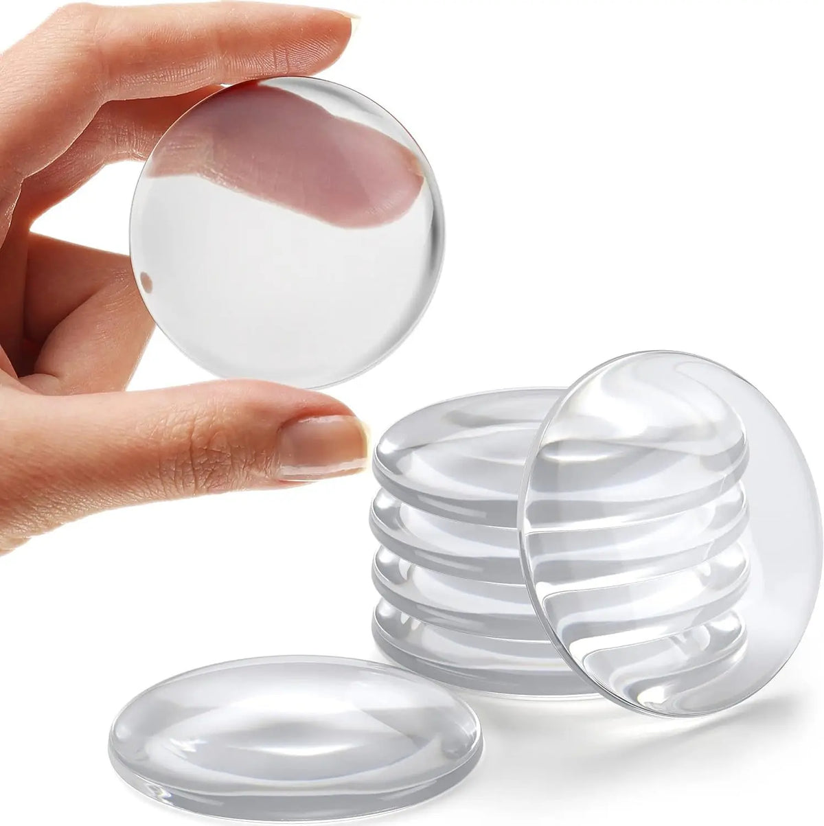 Transparent Door Knob Wall Protector Bumper Pads – 6 or 12 Pack Door Wall Protector Babs