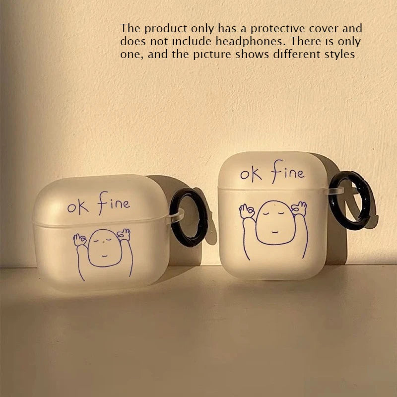 Minimalist Funny AirPods Silicone Case – Cute Cartoon Cover Earphone Case Cover Babs AirPods