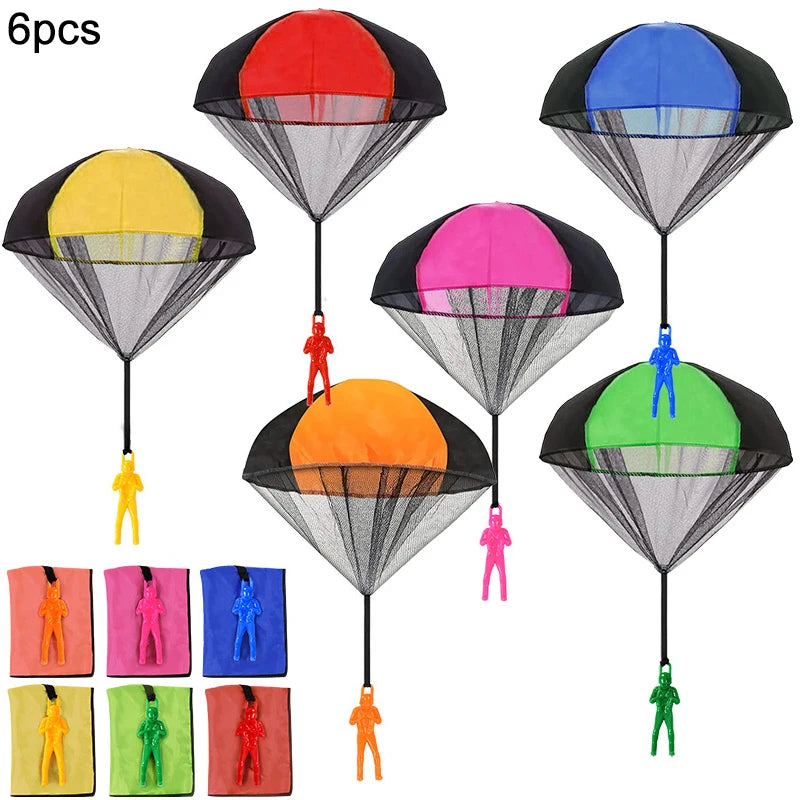 Parachute Toy Hand Throw Flying Game – Party Favors 1-6 Pcs Parachute Flying Toy Babs 6Pcs