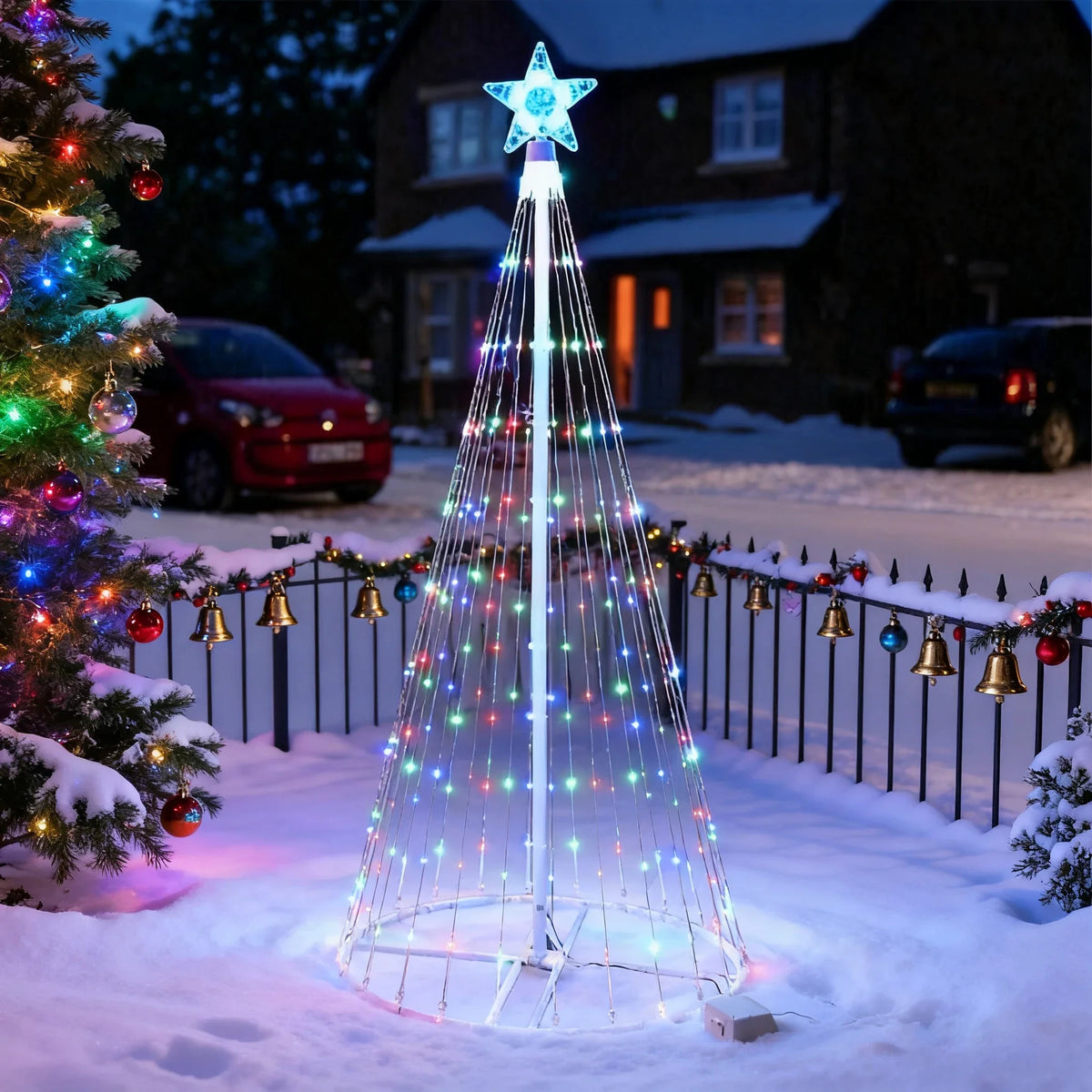 LED Cone Christmas Tree Light – Waterproof & Dimmable Xmas Decor Christmas Tree Light Babs