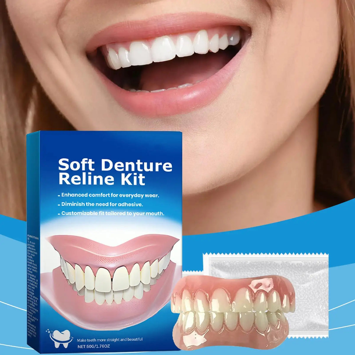 Silicone Temporary Veneers Denture Kit – Upper & Lower Silicone Denture Kit Babs
