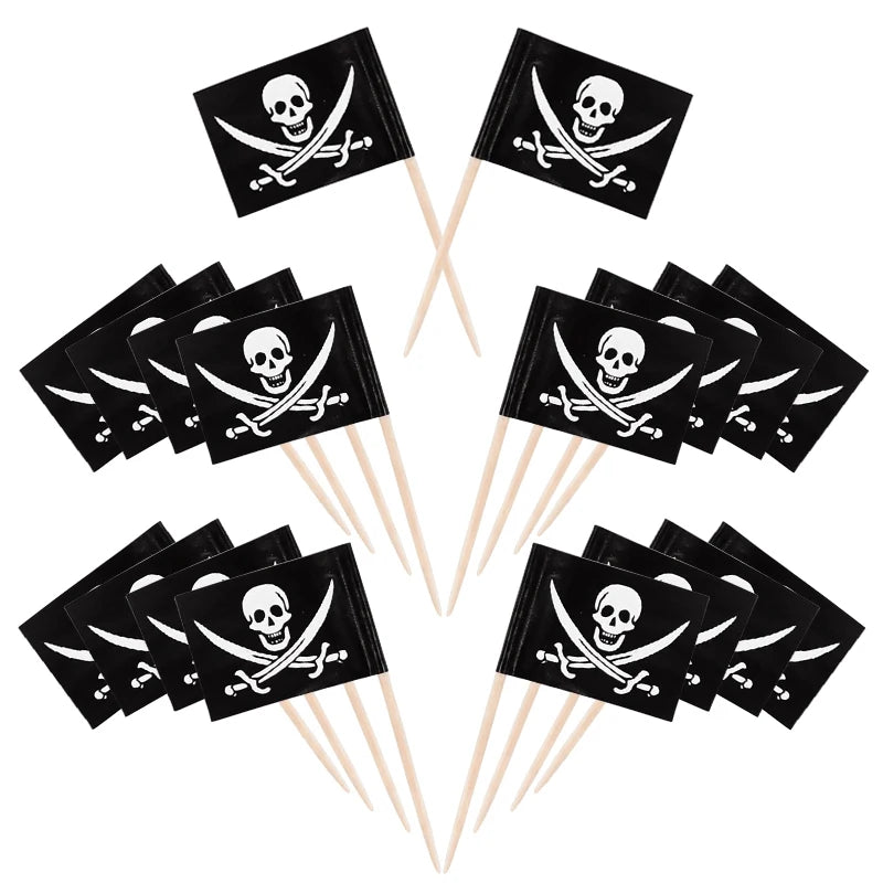 Pirate Flag Cupcake Toppers & Party Toothpick Picks Party Cupcake Toppers Babs