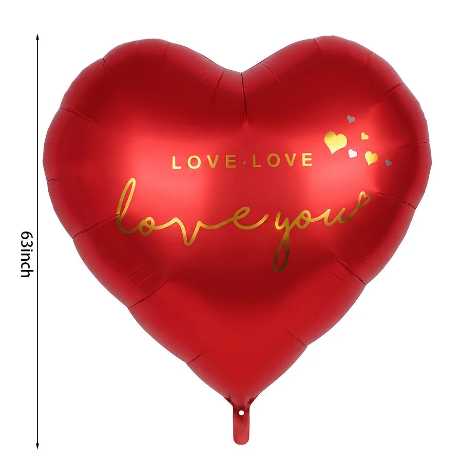 63" Giant Heart Foil Balloon – Wedding & Valentine's Decor Party Foil Balloon Babs