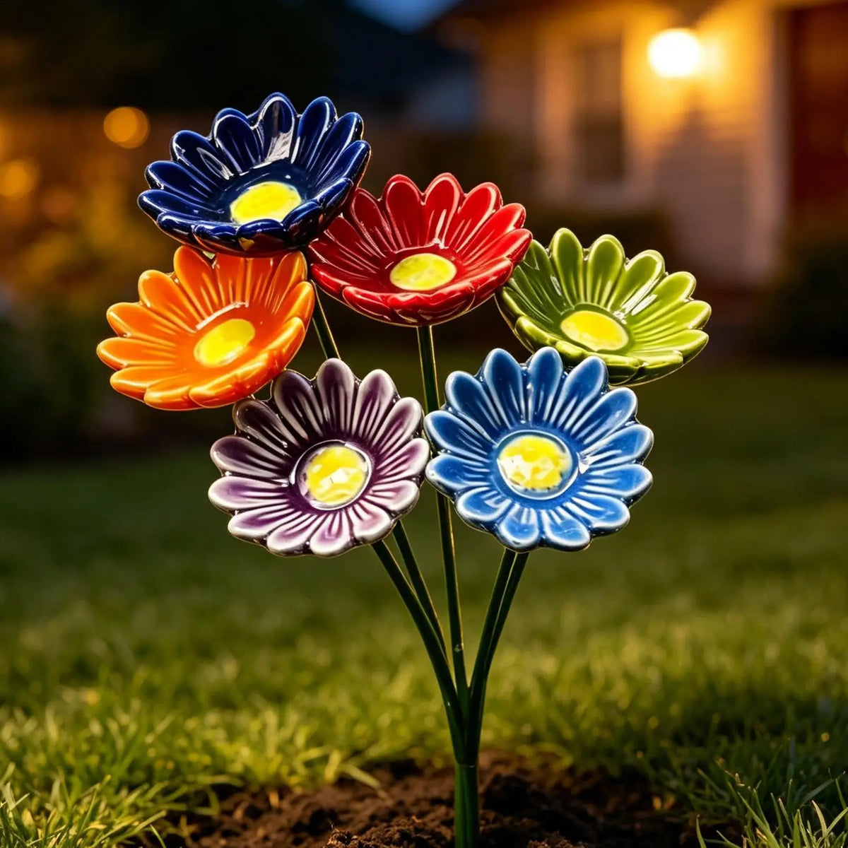 6pc Ceramic Bee Watering Station – Pollinator Garden Fountain Garden Pollinator Fountain Babs