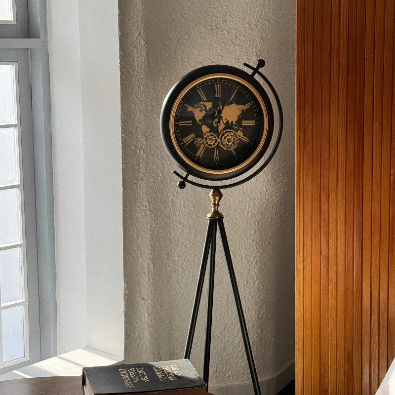 Vintage Retro Floor Clock | Silent Quartz Mechanical Gear Décor Decorative Floor Clock Babs