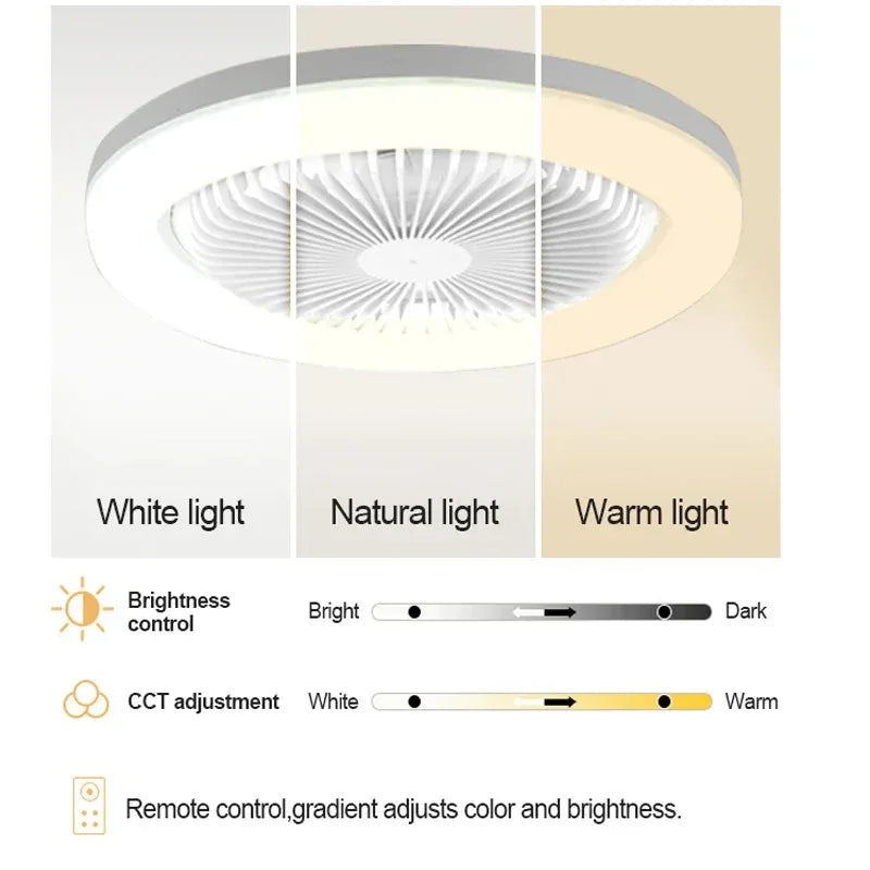 LED Aromatherapy Ceiling Fan with Color Light Strip & Remote LED Ceiling Fan Babs