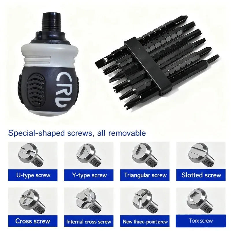 Mini Ratchet Screwdriver Set – Ergonomic Dual-Purpose Tool Ratchet Screwdriver Babs