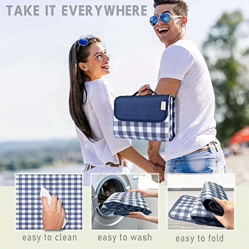 Large Waterproof Picnic Blanket & Beach Mat 80"x57" Sand-Proof Outdoor Picnic Mat Babs