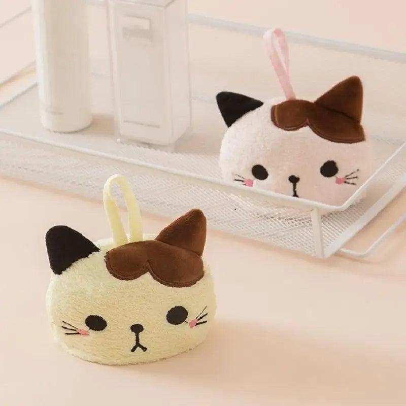 Cute Cat Coral Fleece Hand Towels – Absorbent Dishcloths Kitchen Hand Towel Babs