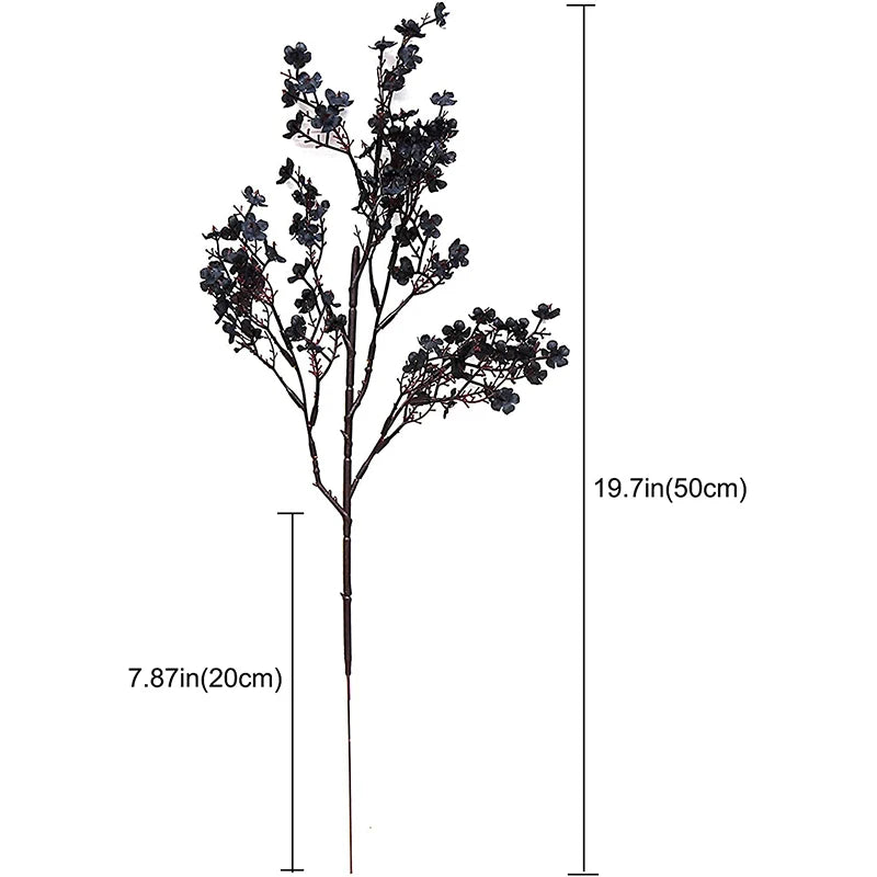 White Artificial Cherry Blossom & Gypsophila Silk Flowers Artificial Silk Flowers Babs black