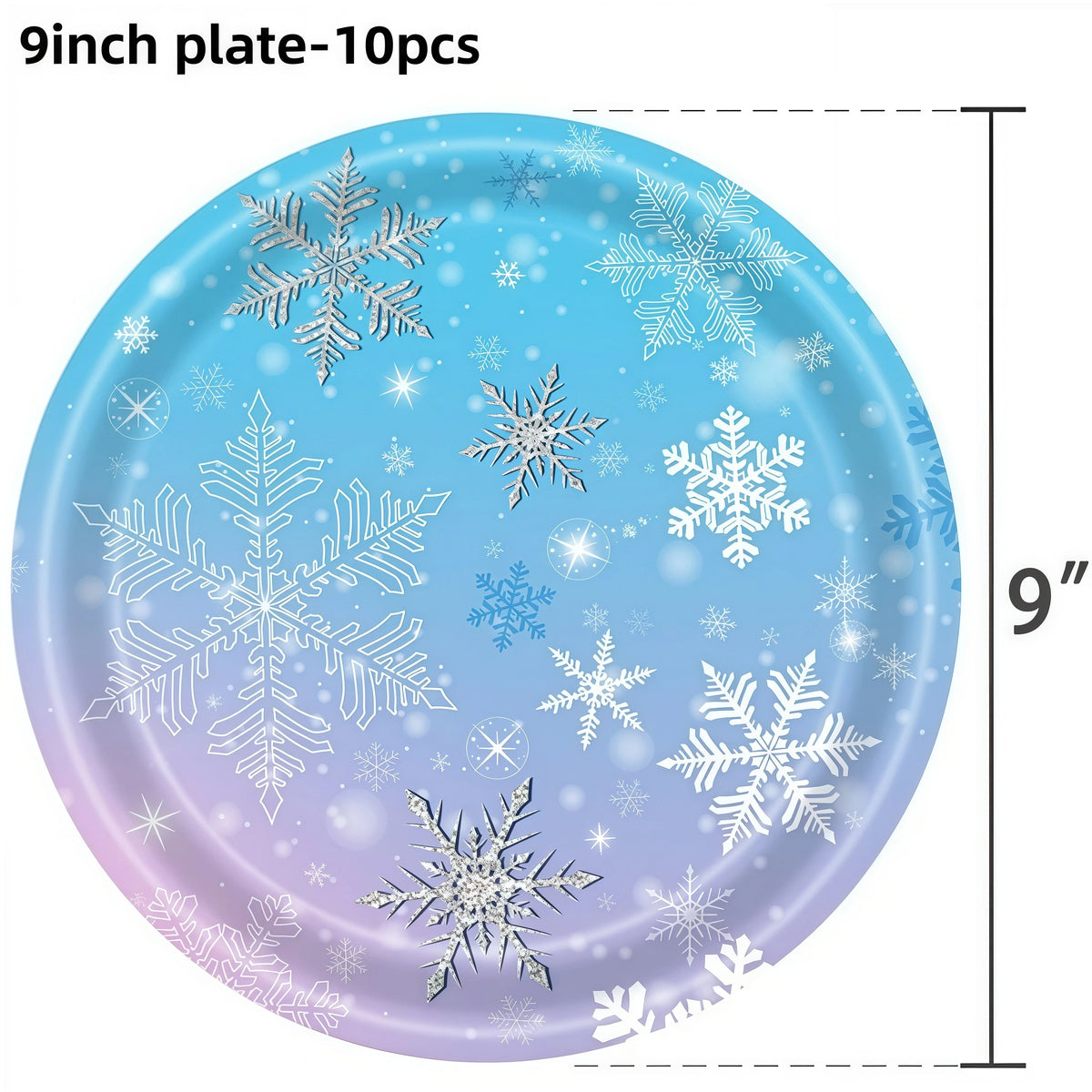 Snowflake Party Supplies – Cups, Plates, Napkins & Tablecloth Party Tableware Set Babs 10pcs 9inch Plates others