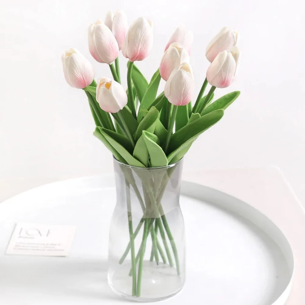 Artificial Silk Tulip Flowers 5/10pcs – Wedding & Home Decor Artificial Silk Flowers Babs Pale Pink 5Pcs