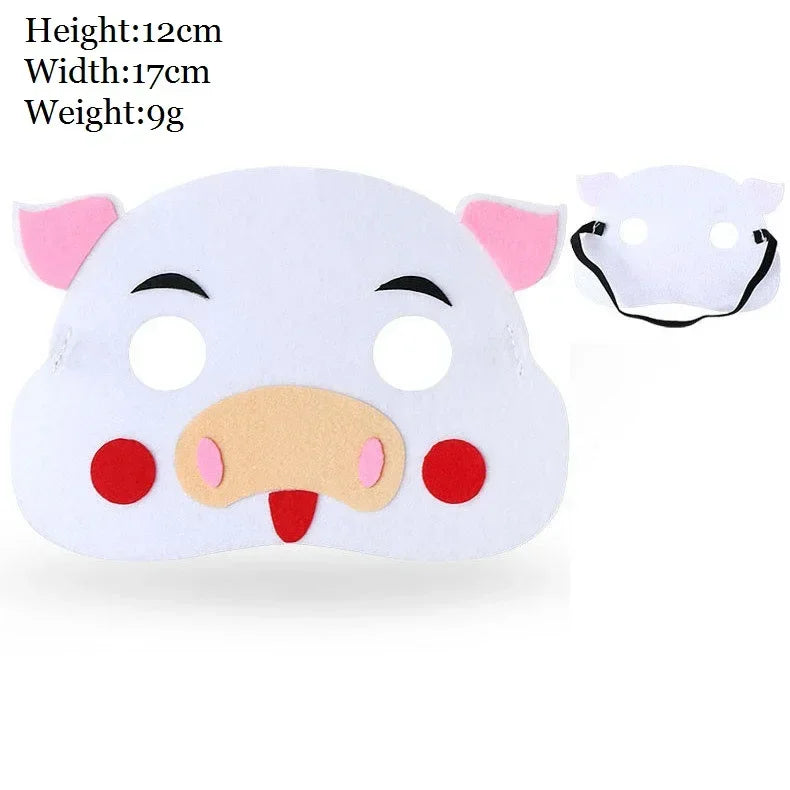 Kids Animal Felt Masks – Birthday, Cosplay & Forest Party Favors Kids Party Masks Babs pig