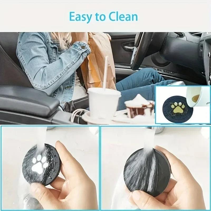 2-Pack Paw Silicone Car Cup Holder Coasters – Anti-Slip Fit Car Cup Holder Coaster Babs