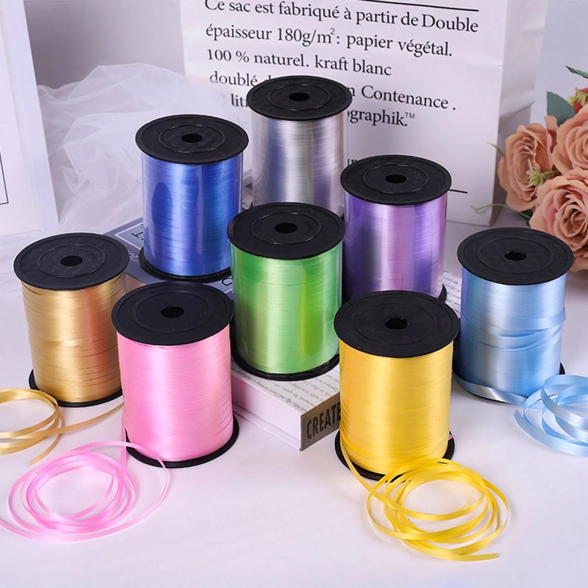 500 Yards Curling Ribbon for Gift Wrapping, Balloons & Parties Curling Ribbon Babs