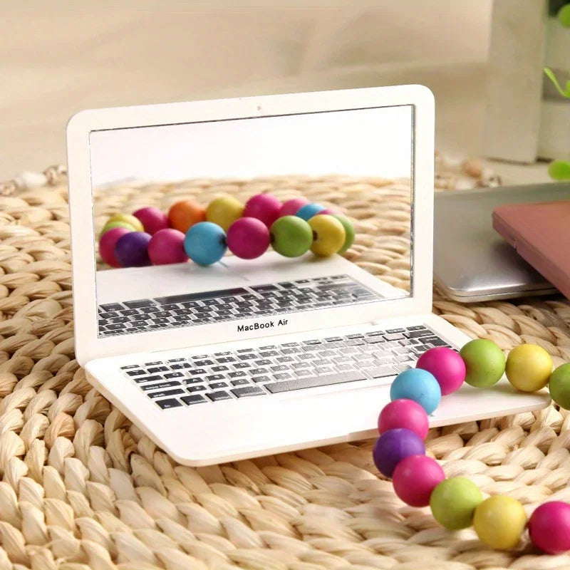 Mini Folding Makeup Mirror – Cute Laptop Design, Portable Compact Makeup Mirror Babs