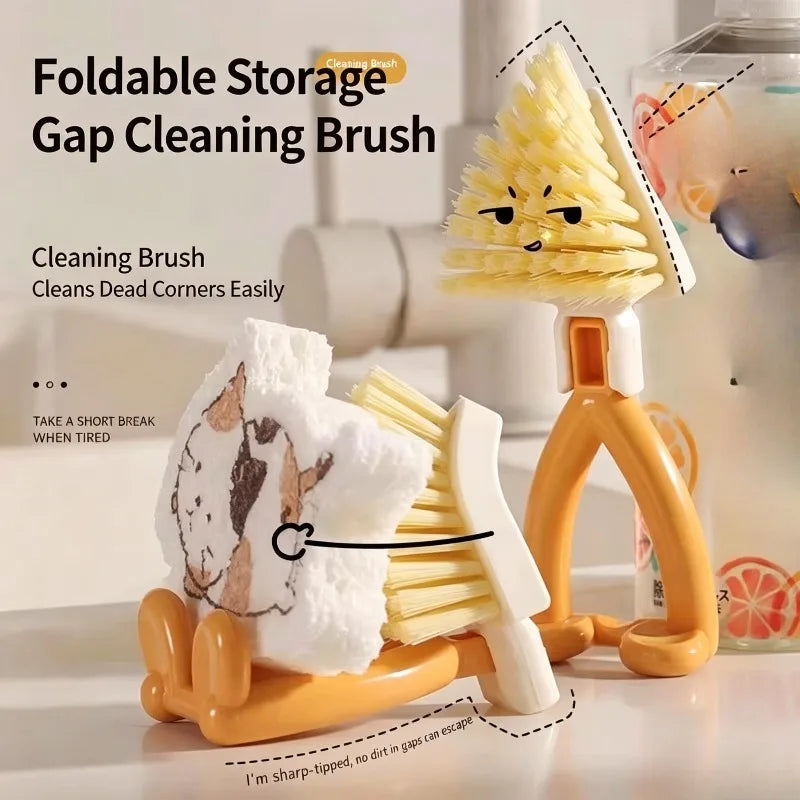 Foldable Triangle Gap Cleaning Brush – Corner & Stove Scrubber Gap Cleaning Brush Babs