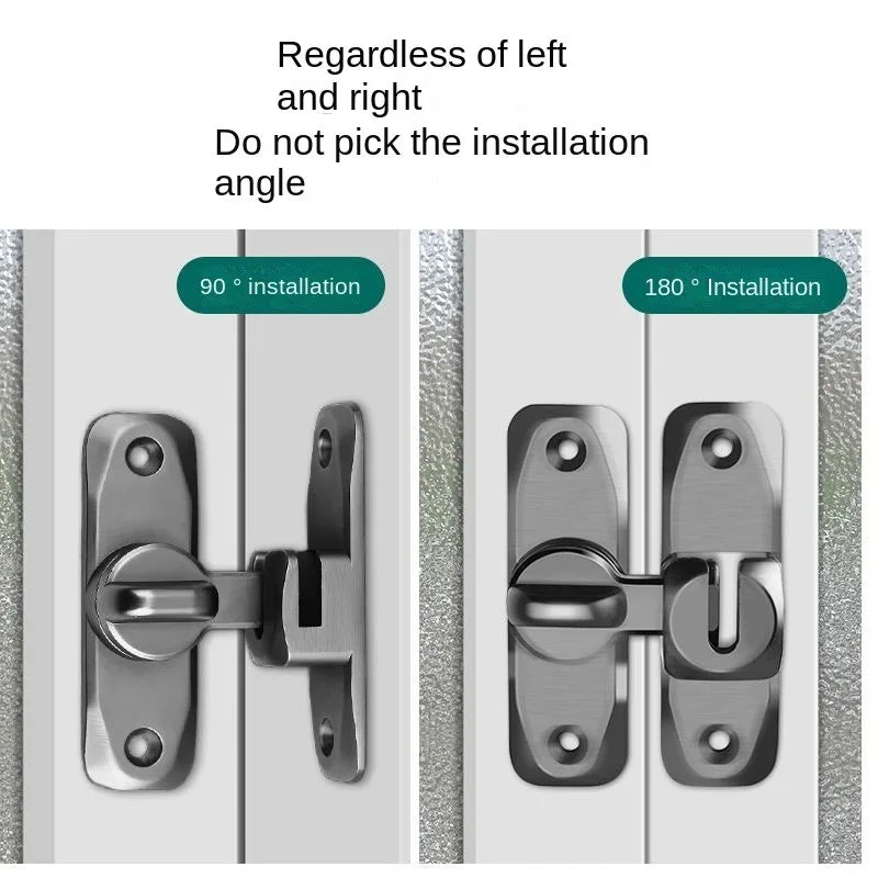 Aluminum Alloy Door Latch – 90°/180° Sliding Bolt Lock Door Latch Bolt Babs